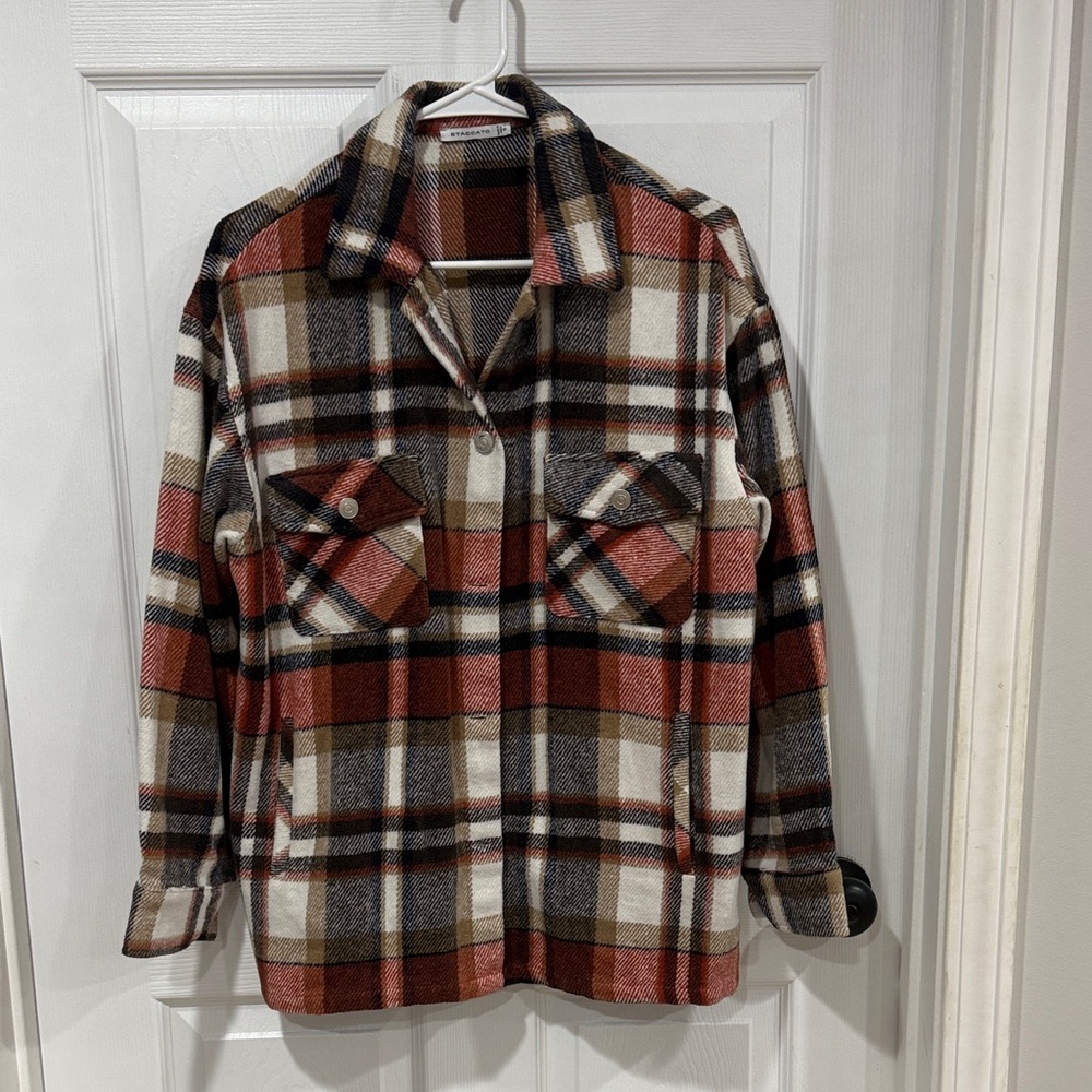 Staccato Multicolor Plaid Shirt Jacket